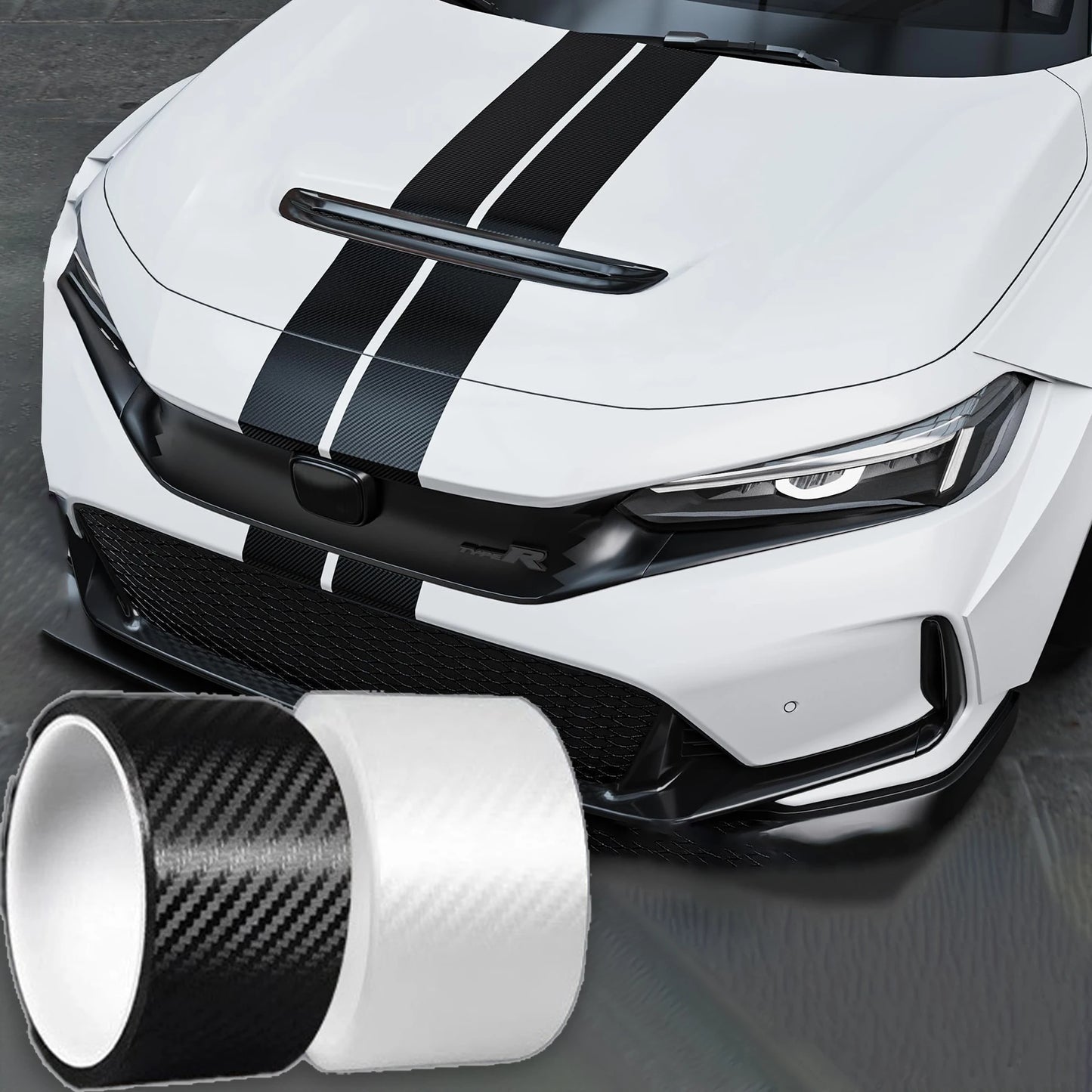 3D Nano Carbon Fiber Car Wrap Film – Transparent Black Protective Vinyl Sticker (1-10m)