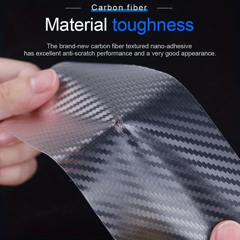 3D Nano Carbon Fiber Car Wrap Film – Transparent Black Protective Vinyl Sticker (1-10m)